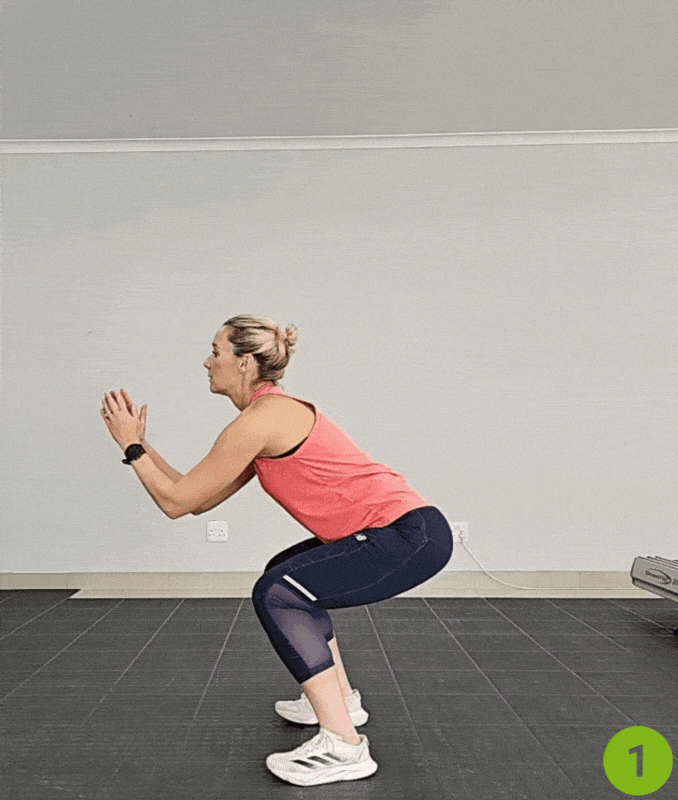 Squat Jumps- bodyweight cardio circuit
