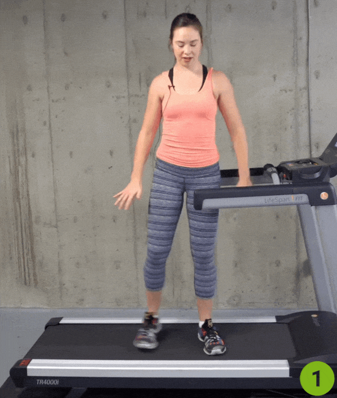 Side Step to Squat- fun treadmill workouts